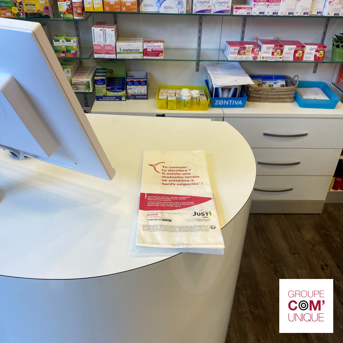 campagne- la-mutuelle-just-publicité-sachet-a-pharmacie-groupe-com-unique-Normandie campagne- la-mutuelle-just-publicité-sachet-a-pharmacie-groupe-com-unique-Normandie