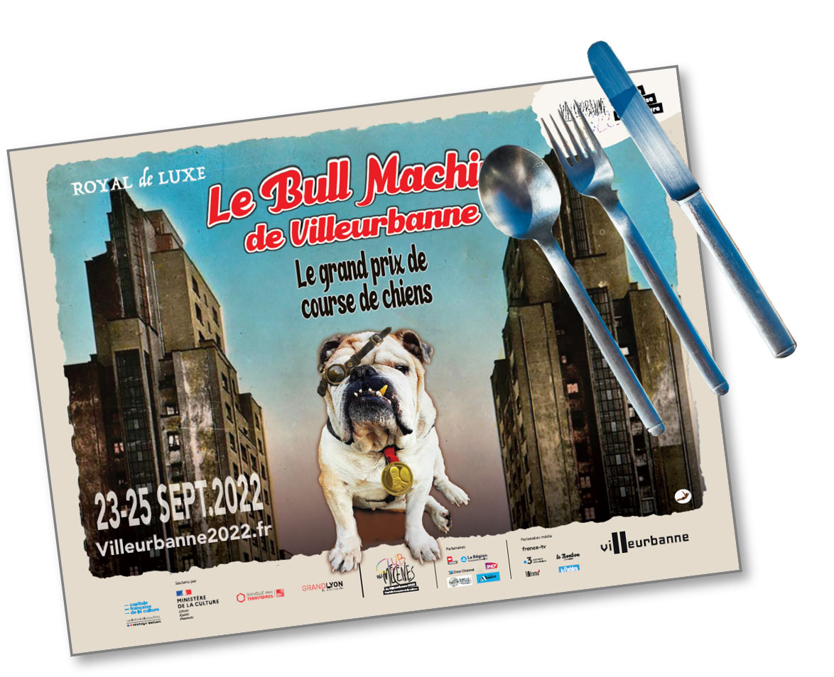 visuel-villeurbanne-royal-de-luxe-set-de-table-campagne-publicitaire-groupe-com-unique visuel-verso-reel-festival-villeurbanne-sous-bock-groupe-com-unique-france